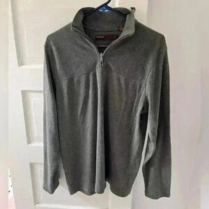 Perry‎ Ellis gray men's quarter zip sweater lightweight